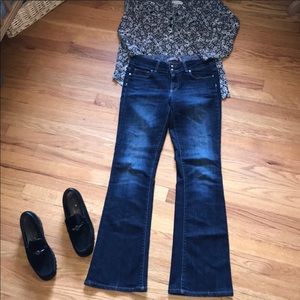 Paige Hidden Hills Dark Wash Flare Jeans